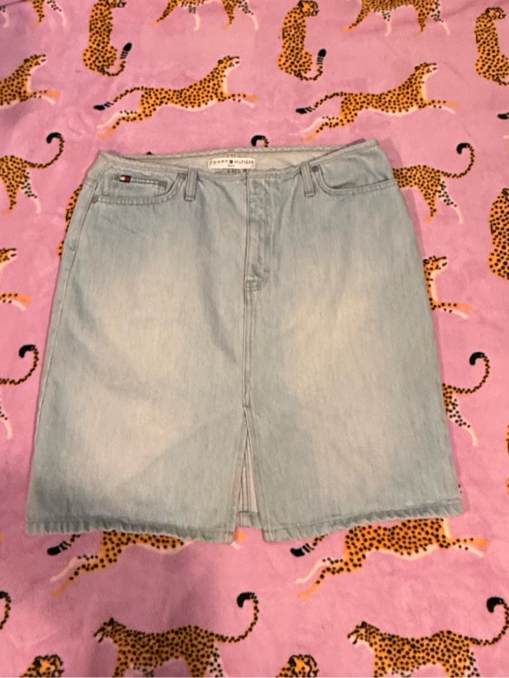 Y2K vintage Tommy Hilfiger Light Blue Denim Jean skirt
